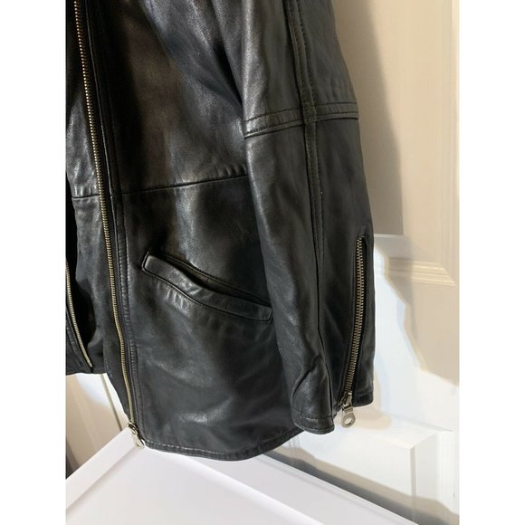 Vtg Miropa Black Leather Jacket Men’s Sz S - Picture 5 of 12